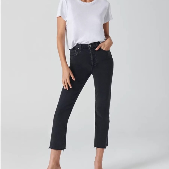 Aritzia Denim Forum Arlo 28L Jeans in Washed Black - Picture 1 of 10